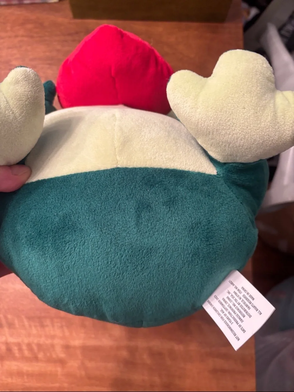 Ty Green and Cream Frog Plush Holding Red Heart